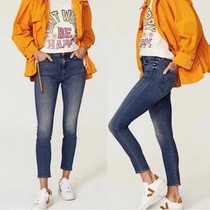 MOTHER High Waisted Looker High Rise Jeans Getalongs Dark Blue Wash Great Used